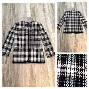 Vintage plaid tweed blazer jacket. Lined. Excellent condition